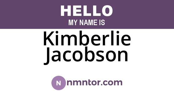 Kimberlie Jacobson