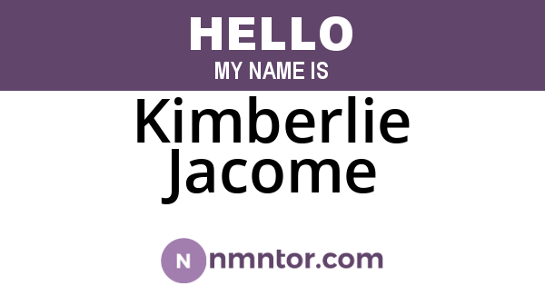 Kimberlie Jacome