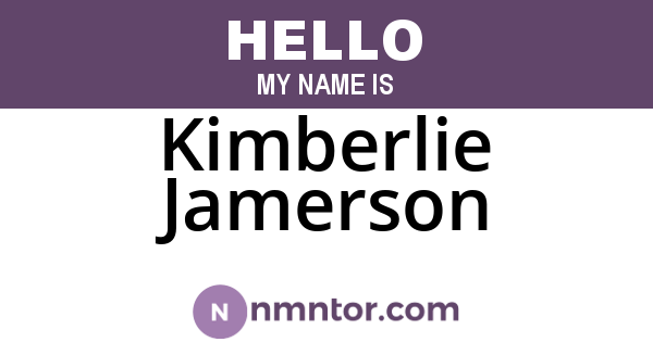 Kimberlie Jamerson