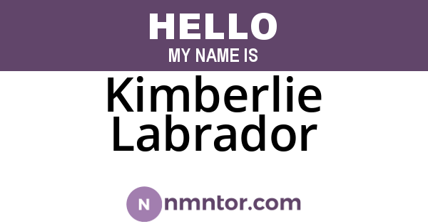Kimberlie Labrador