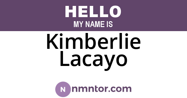 Kimberlie Lacayo