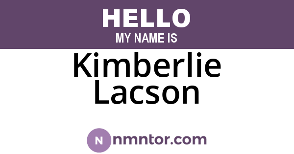 Kimberlie Lacson