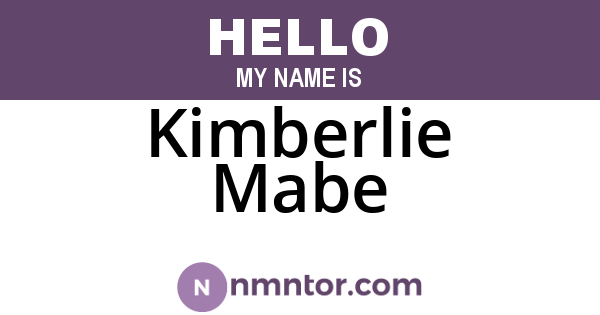 Kimberlie Mabe