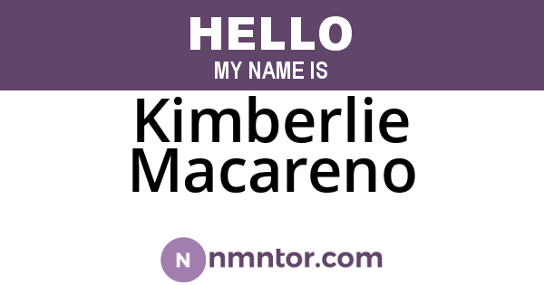 Kimberlie Macareno