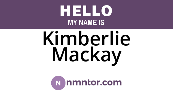 Kimberlie Mackay