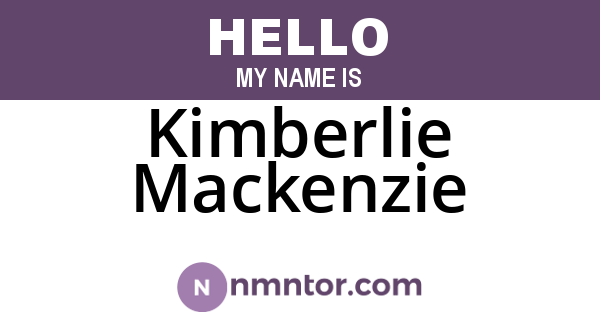 Kimberlie Mackenzie