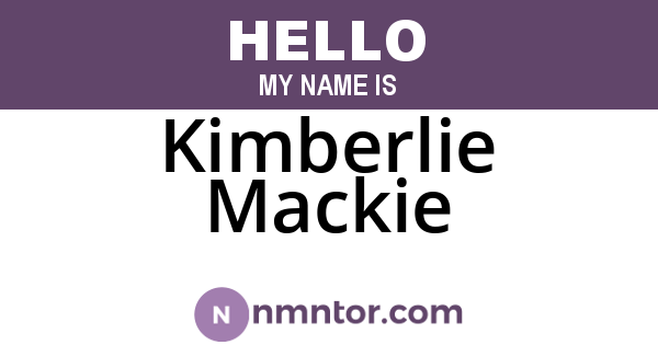Kimberlie Mackie