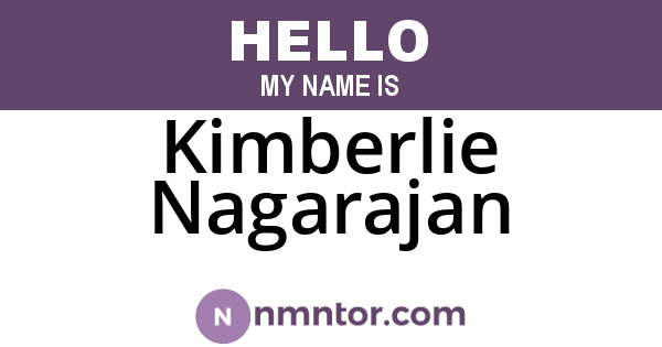 Kimberlie Nagarajan