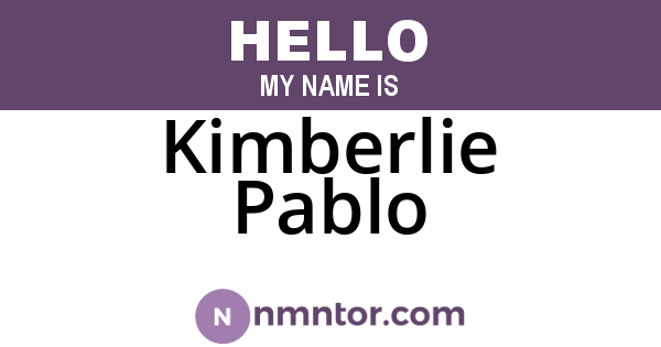 Kimberlie Pablo