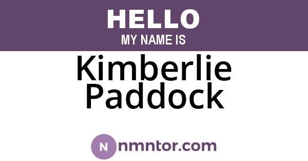 Kimberlie Paddock