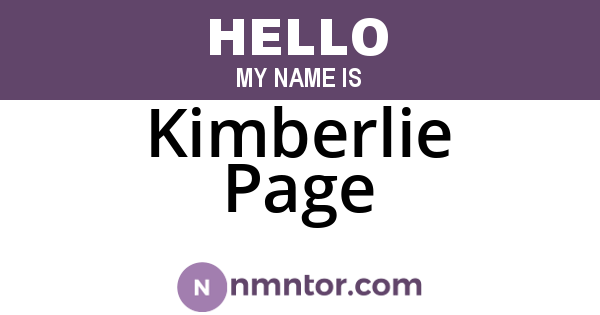 Kimberlie Page