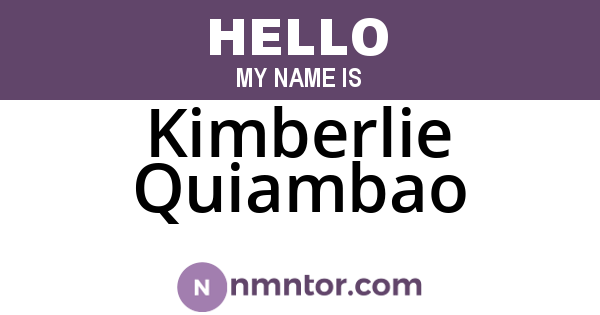Kimberlie Quiambao