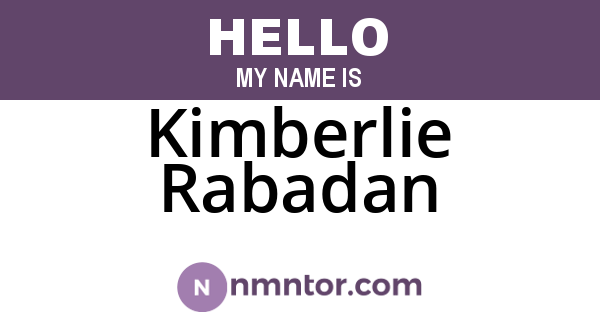 Kimberlie Rabadan
