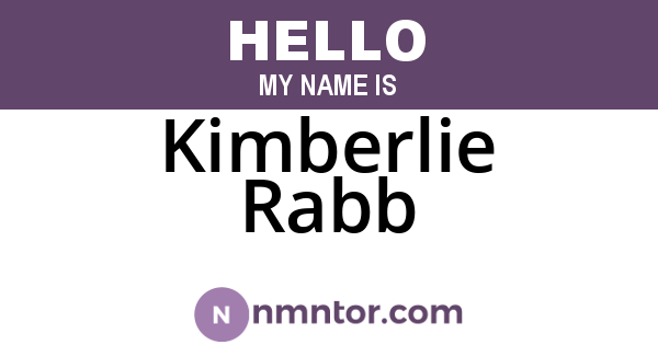 Kimberlie Rabb