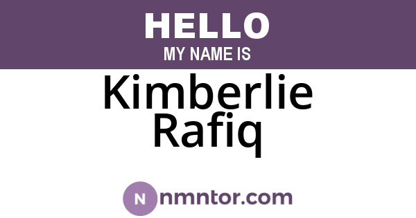 Kimberlie Rafiq