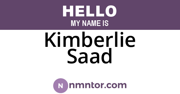 Kimberlie Saad