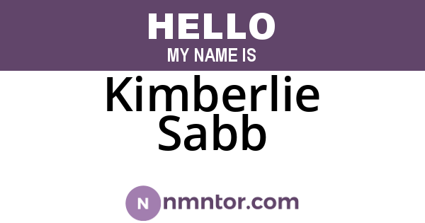 Kimberlie Sabb