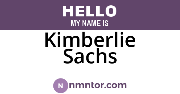 Kimberlie Sachs