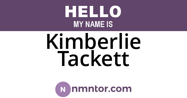 Kimberlie Tackett