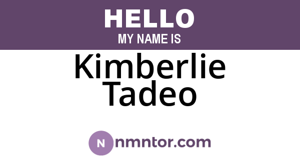 Kimberlie Tadeo