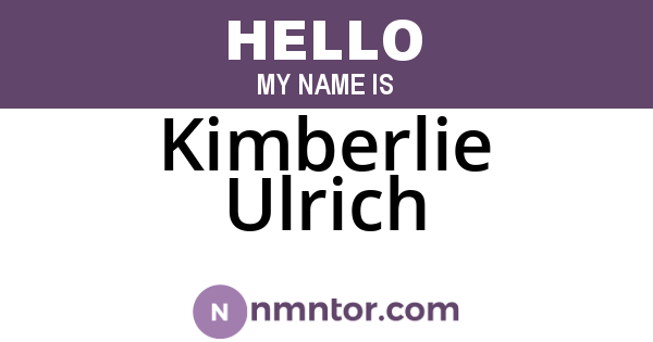 Kimberlie Ulrich