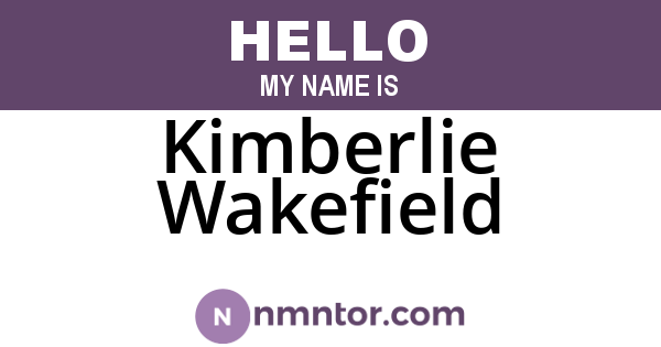 Kimberlie Wakefield