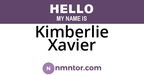 Kimberlie Xavier