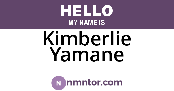 Kimberlie Yamane