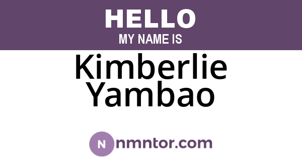 Kimberlie Yambao