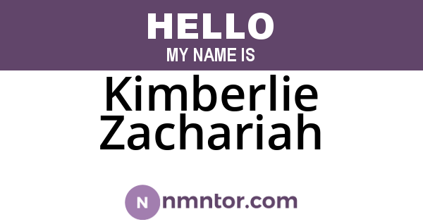 Kimberlie Zachariah