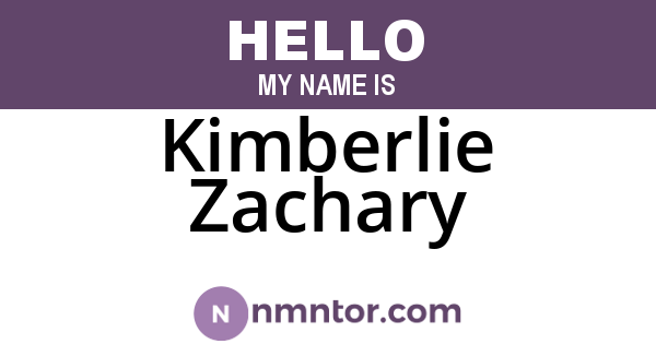 Kimberlie Zachary