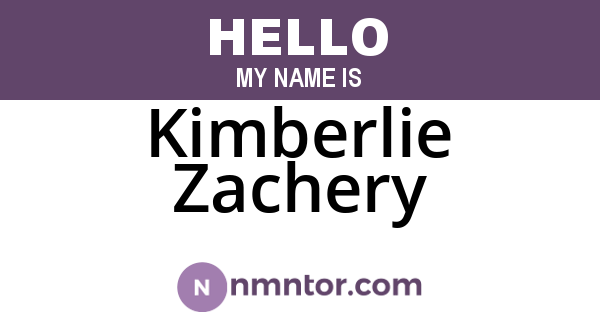 Kimberlie Zachery