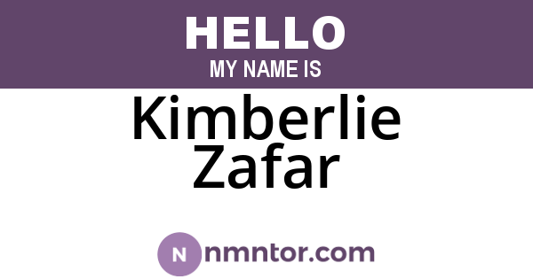 Kimberlie Zafar