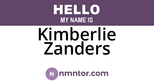 Kimberlie Zanders