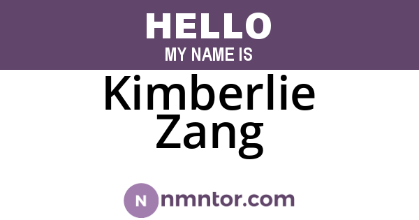 Kimberlie Zang