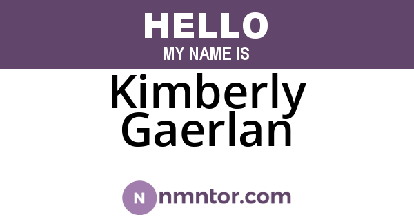 Kimberly Gaerlan