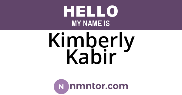 Kimberly Kabir
