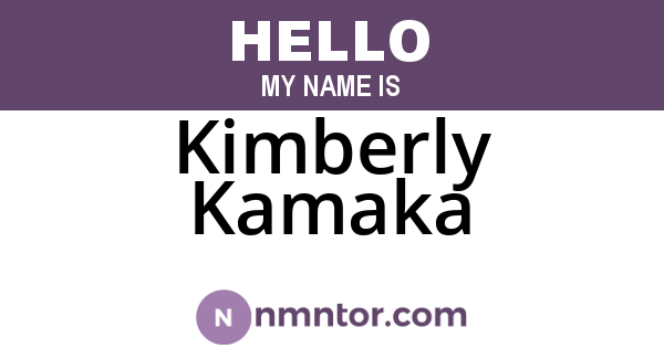 Kimberly Kamaka
