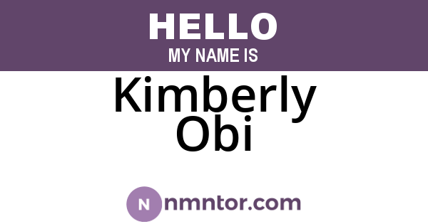 Kimberly Obi