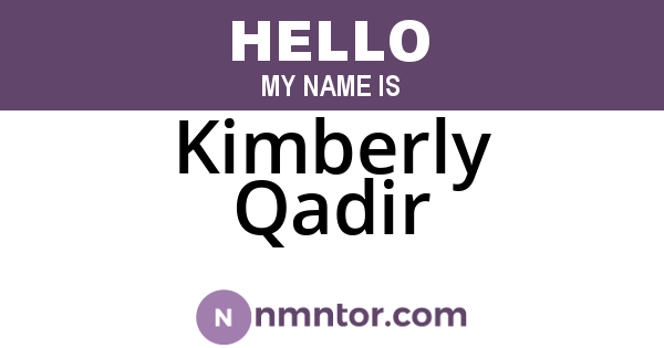 Kimberly Qadir