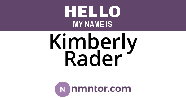 Kimberly Rader
