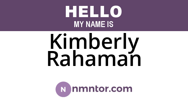 Kimberly Rahaman