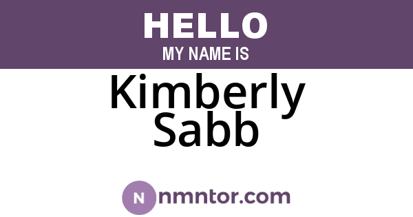 Kimberly Sabb