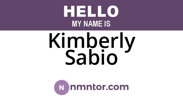 Kimberly Sabio