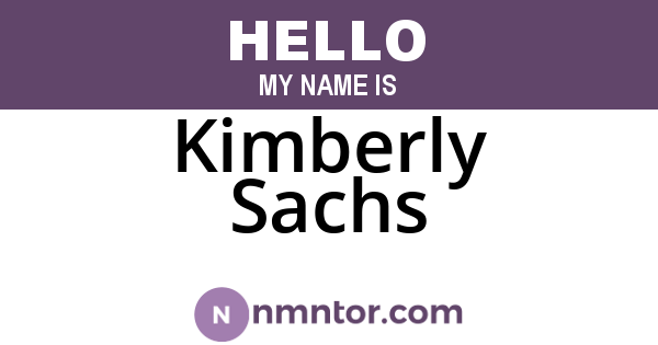 Kimberly Sachs