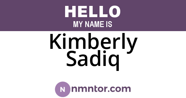 Kimberly Sadiq