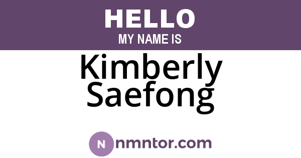 Kimberly Saefong