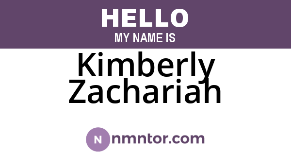 Kimberly Zachariah