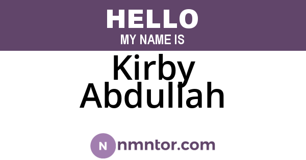 Kirby Abdullah
