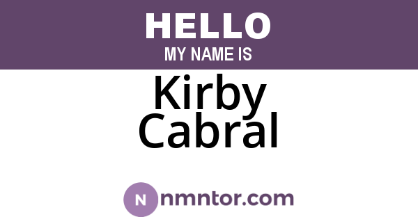 Kirby Cabral